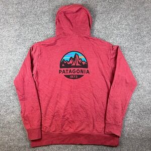Patagonia Hoodie Mens XL Red Fitz Roy Scope Lightweight Full Zip Graphic 39545